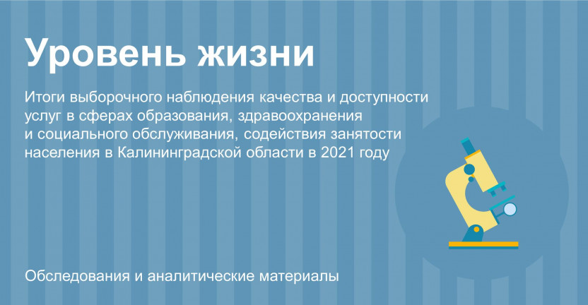Итоги выборочного наблюдения качества и доступности услуг в сферах образования, здравоохранения и социального обслуживания, содействия занятости населения в Калининградской области в 2021 году